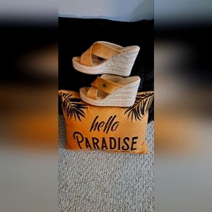 SOLD Ladies Faux Leather Wedge Heels